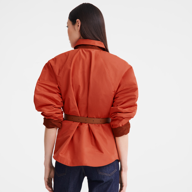 Jaquetas Longchamp Padded blouson Feminino Chestnut/Tomato | LC-AKYT9633
