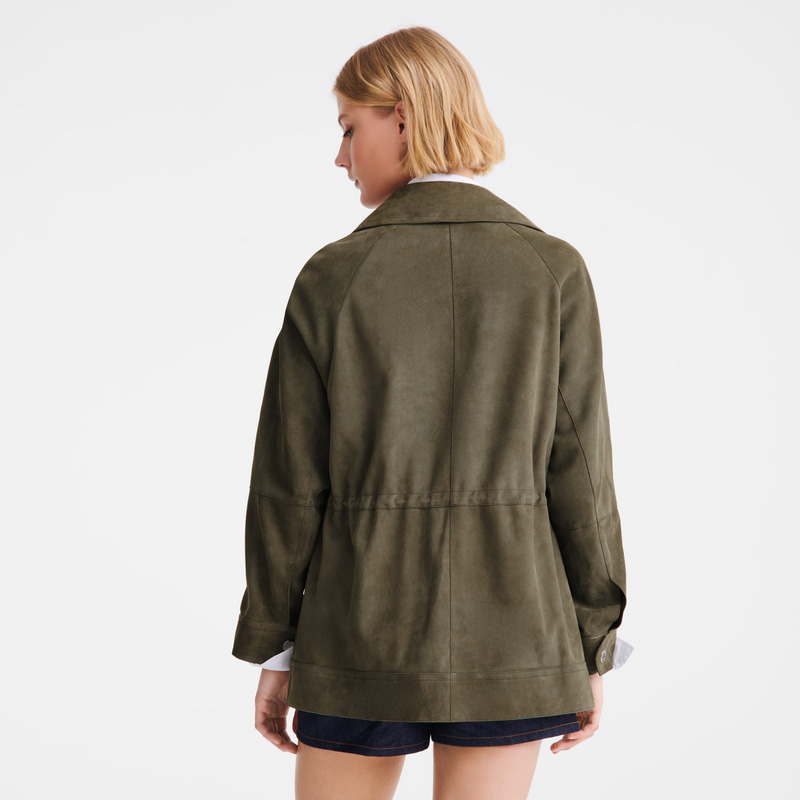 Jaquetas Longchamp Safari jacket Feminino Caqui | LC-OCCQ2685