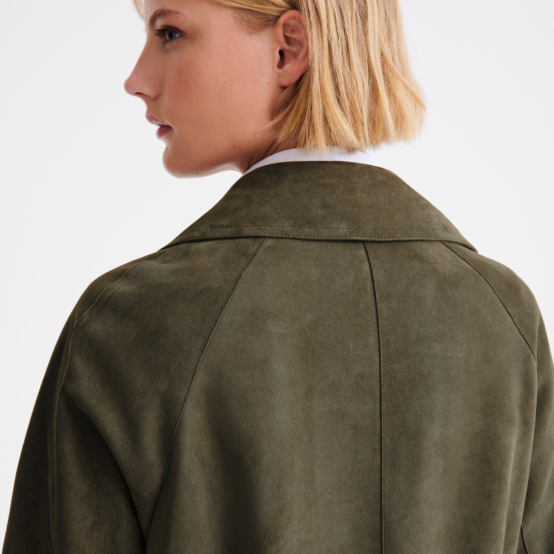 Jaquetas Longchamp Safari jacket Feminino Caqui | LC-OCCQ2685