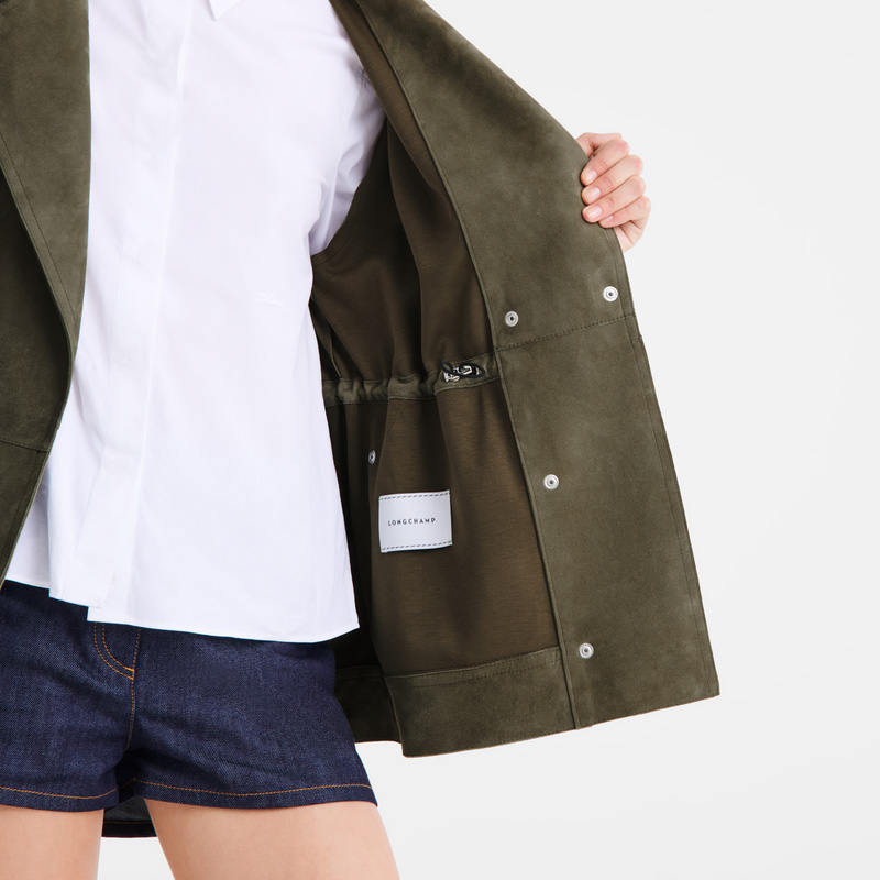 Jaquetas Longchamp Safari jacket Feminino Caqui | LC-OCCQ2685
