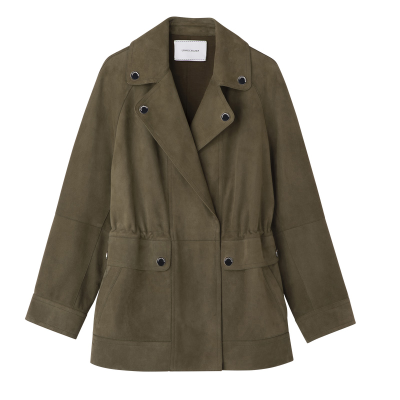 Jaquetas Longchamp Safari jacket Feminino Caqui | LC-OCCQ2685