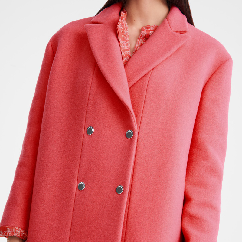 Jaquetas Longchamp Straight peacoat Feminino Blush | LC-MELQ5349