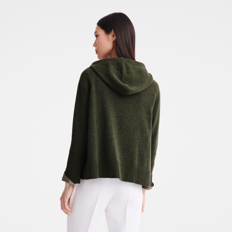 Knitwear Longchamp Hoodie jumper Feminino Caqui | LC-ELWN2863