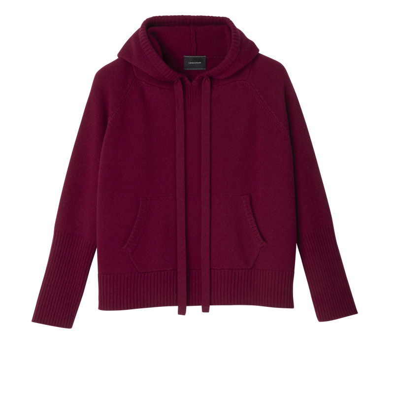 Knitwear Longchamp Hoodie jumper Feminino Beetroot | LC-UHAU2784