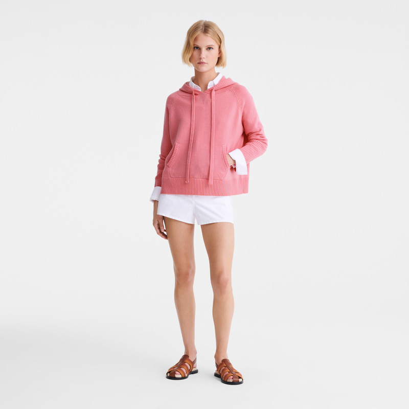 Knitwear Longchamp Hoodie jumper Feminino Marshmallow | LC-NLES5890