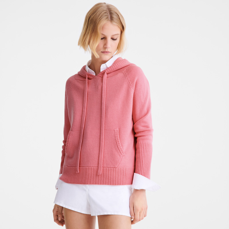 Knitwear Longchamp Hoodie jumper Feminino Marshmallow | LC-NLES5890
