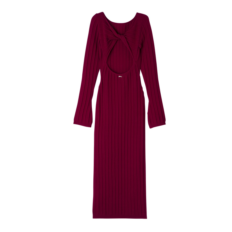 Knitwear Longchamp Long dress Feminino Beetroot | LC-IDDW8400