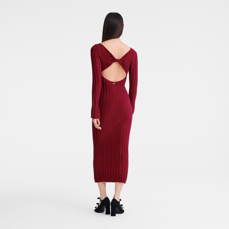 Knitwear Longchamp Long dress Feminino Beetroot | LC-IDDW8400