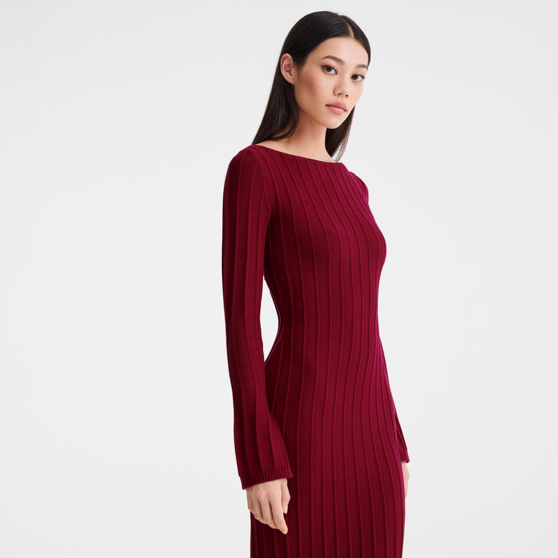 Knitwear Longchamp Long dress Feminino Beetroot | LC-IDDW8400
