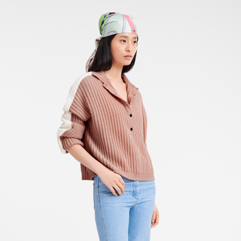 Knitwear Longchamp Polo collar jumper Feminino Nude | LC-JBAC5181
