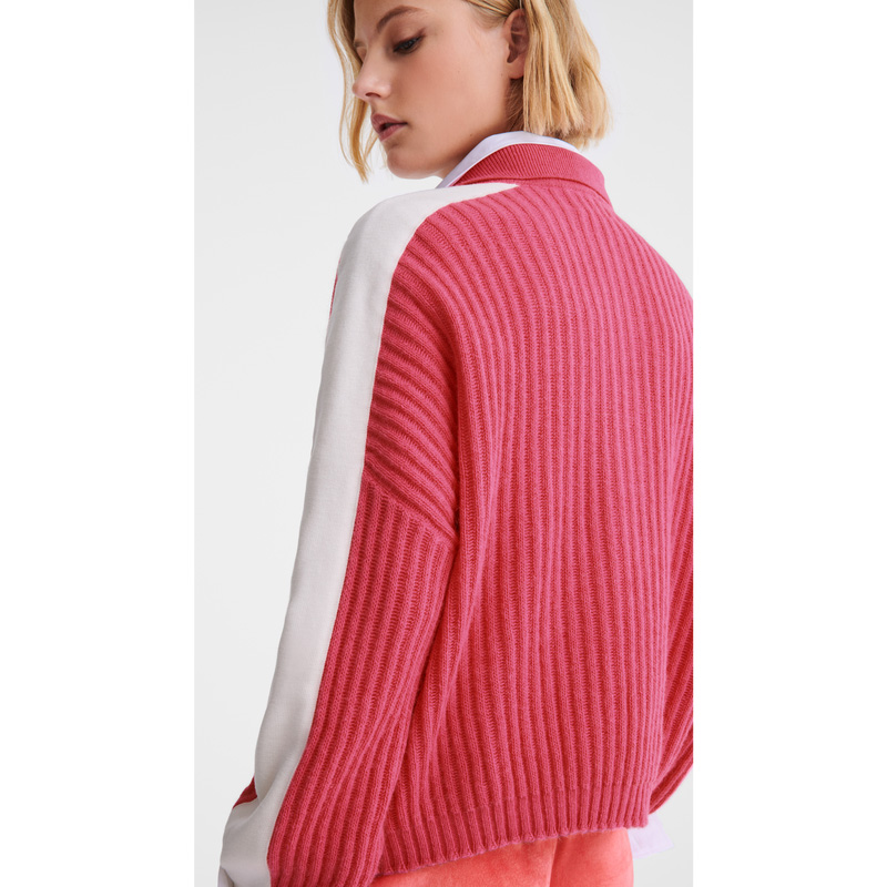 Knitwear Longchamp Polo collar jumper Feminino Rosa | LC-FTUI9548