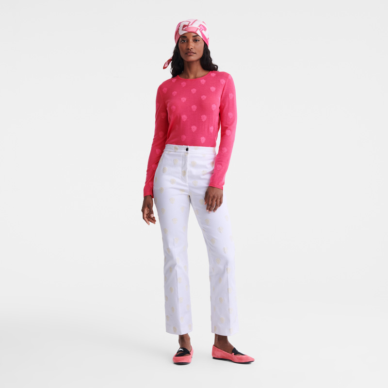 Knitwear Longchamp Round neck sweater Feminino Rosa | LC-DOUO2802