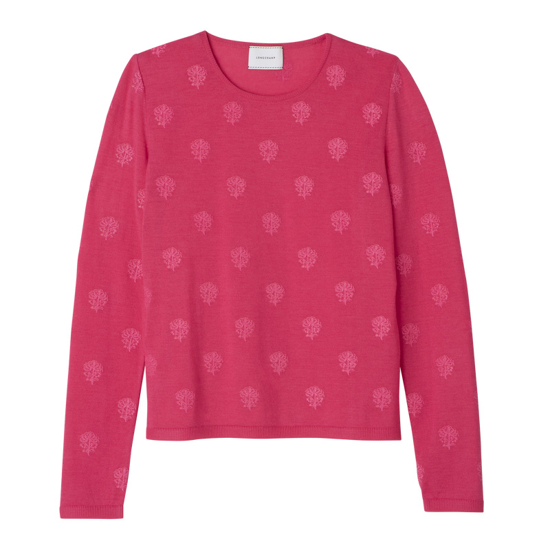 Knitwear Longchamp Round neck sweater Feminino Rosa | LC-DOUO2802