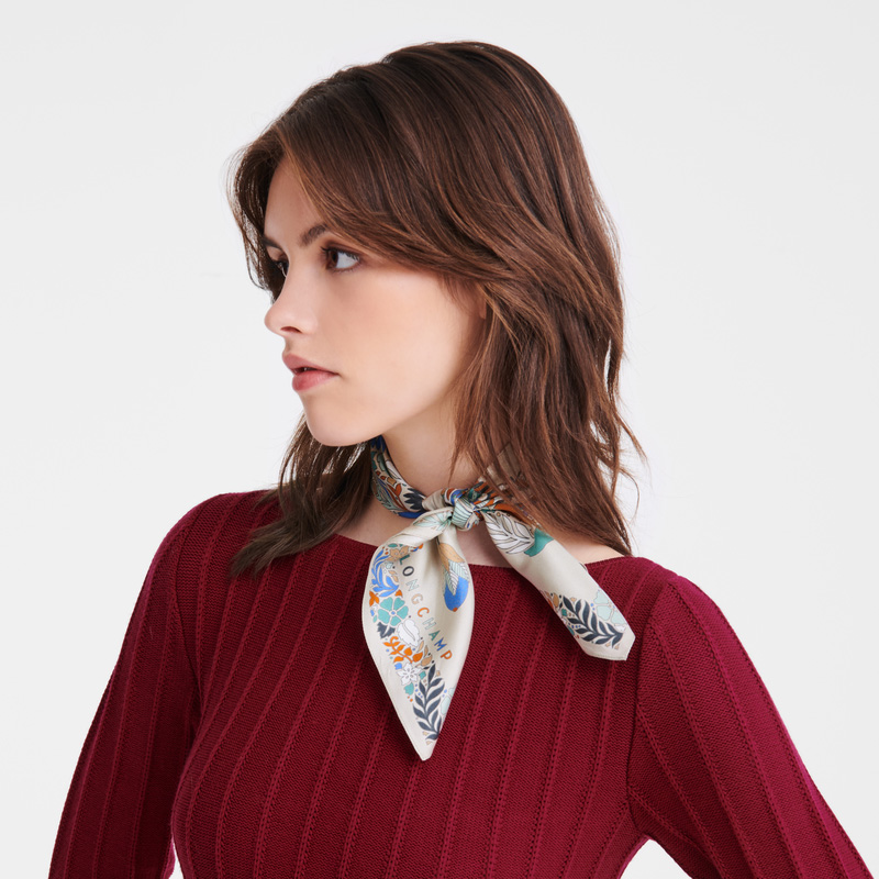 Lenços Longchamp Forêt Silk scarf 50 Feminino Paper | LC-UCMC7160