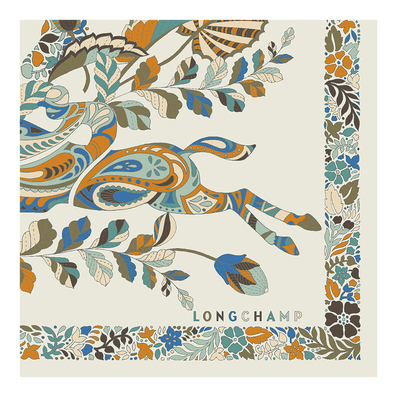 Lenços Longchamp Forêt Silk scarf 50 Feminino Paper | LC-UCMC7160