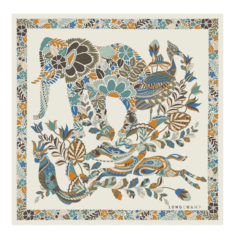 Lenços Longchamp Forêt Silk scarf 50 Feminino Paper | LC-UCMC7160