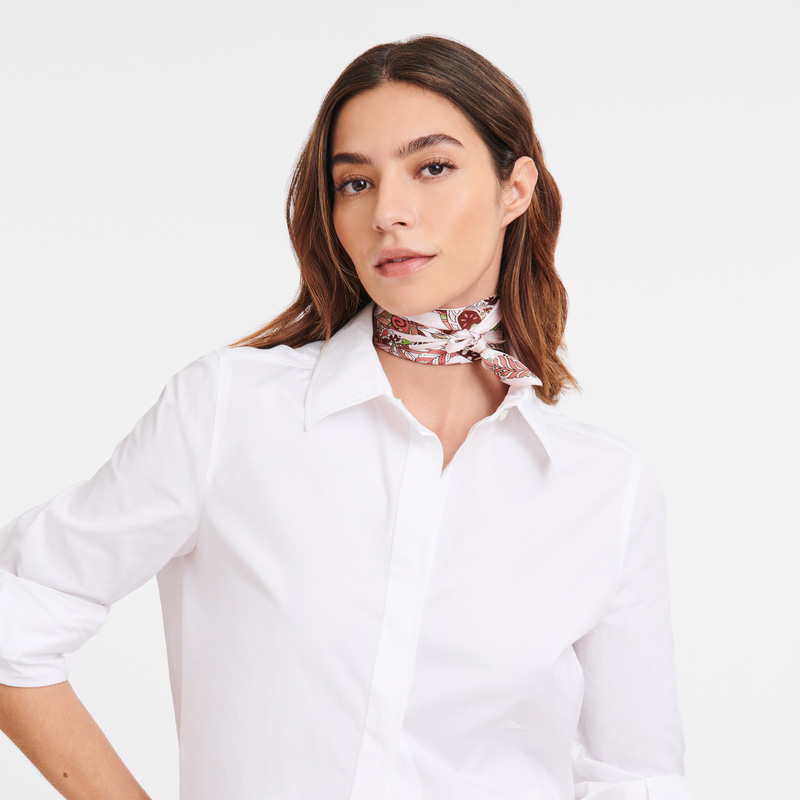 Lenços Longchamp Forêt Silk scarf 50 Feminino Nude | LC-NMBO1036