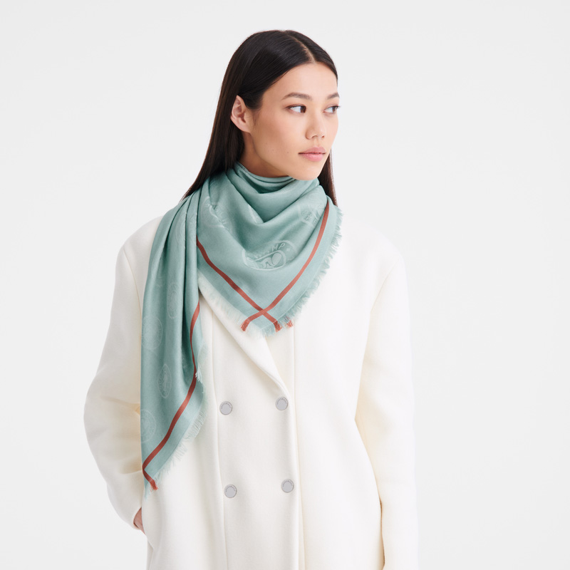 Lenços Longchamp La Médaille Shawl Feminino Vervain | LC-XTAG9949