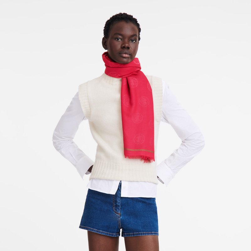 Lenços Longchamp La Médaille Shawl Masculino Magenta | LC-CIYD0099