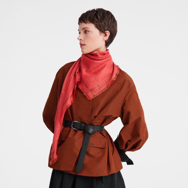Lenços Longchamp La Médaille Shawl Masculino Tomato | LC-LYJI8314