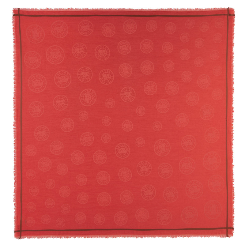 Lenços Longchamp La Médaille Shawl Masculino Tomato | LC-LYJI8314