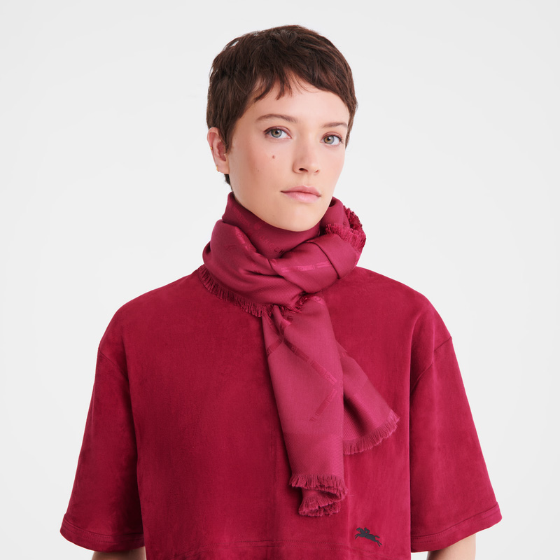 Lenços Longchamp Le Roseau Shawl Masculino Beetroot | LC-WOBP1614
