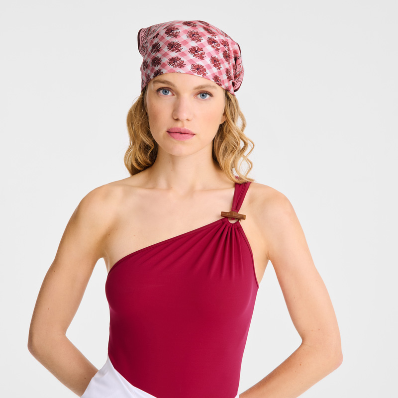 Lenços Longchamp The Bucolic Escapade Silk scarf 50 Feminino Blush | LC-AZGQ0361