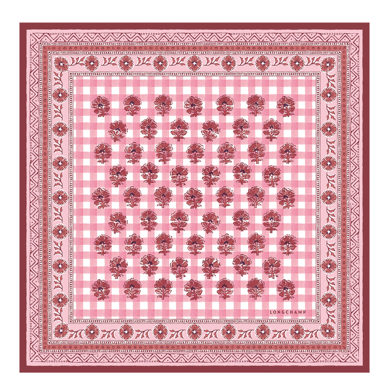 Lenços Longchamp The Bucolic Escapade Silk scarf 50 Feminino Blush | LC-AZGQ0361