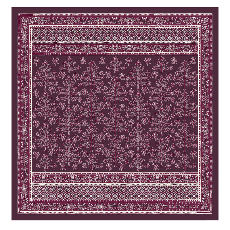 Lenços Longchamp Tree of Life Silk scarf 50 Feminino Eggplant | LC-RGDN3934