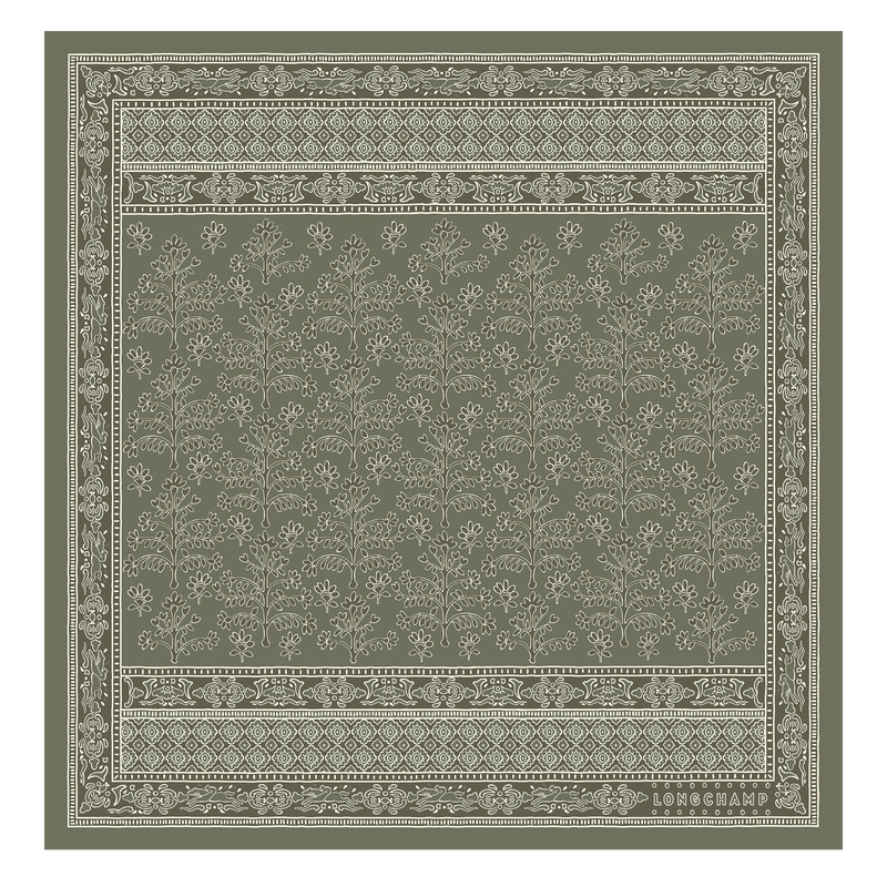 Lenços Longchamp Tree of Life Silk scarf 50 Feminino Laurel | LC-IIHM0156