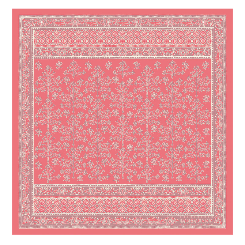 Lenços Longchamp Tree of Life Silk scarf 50 Feminino Tomato | LC-DKEQ4543