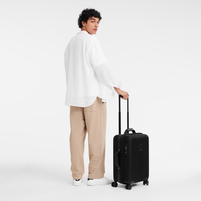Malas De Viagem Longchamp Boxford S Suitcase Masculino Pretas | LC-TPHD0291