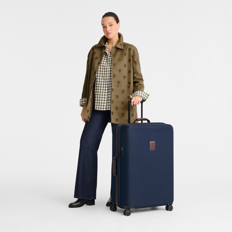 Malas De Viagem Longchamp Boxford XL Suitcase Masculino Azuis | LC-HBTQ9253