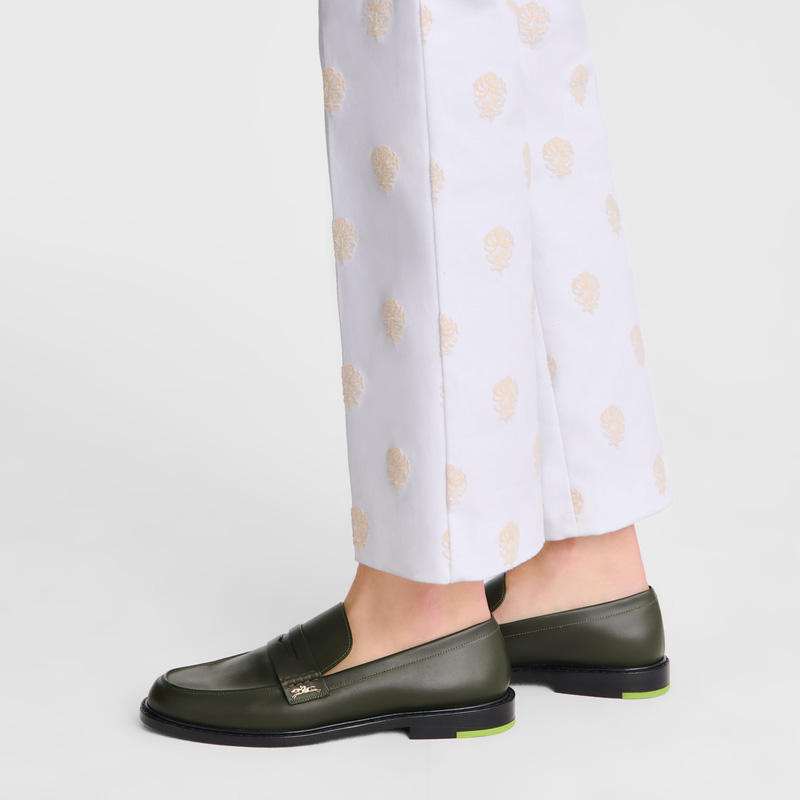 Mocassins Longchamp Au Sultan Loafer Feminino Caqui | LC-WULF4713