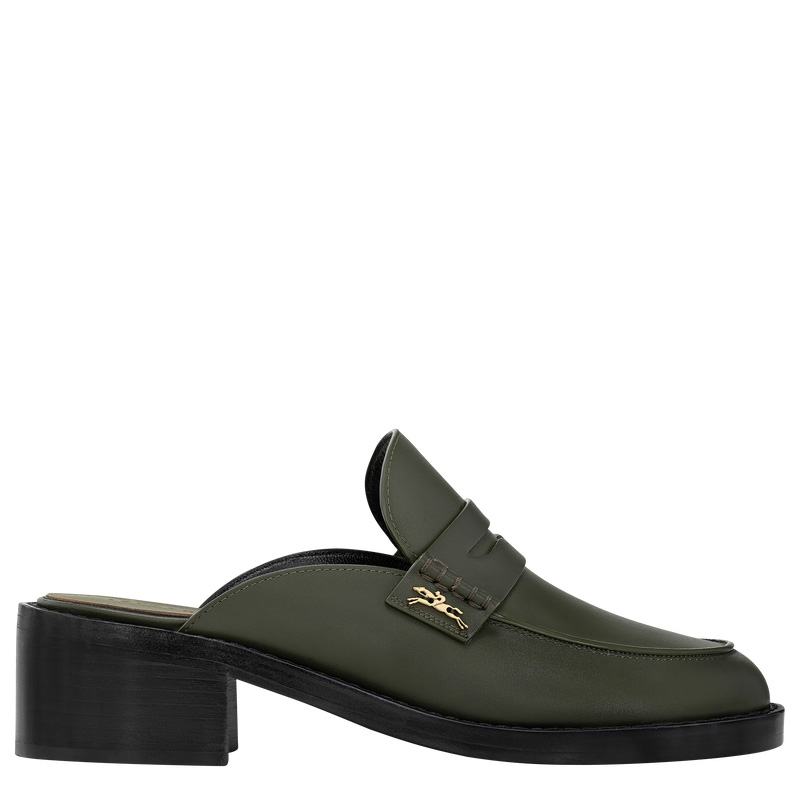 Mocassins Longchamp Epure Timeless Mules Feminino Caqui | LC-EQUC0139