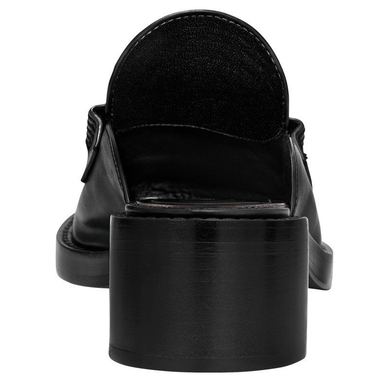 Mocassins Longchamp Epure Timeless Mules Feminino Pretas | LC-LXKN7348