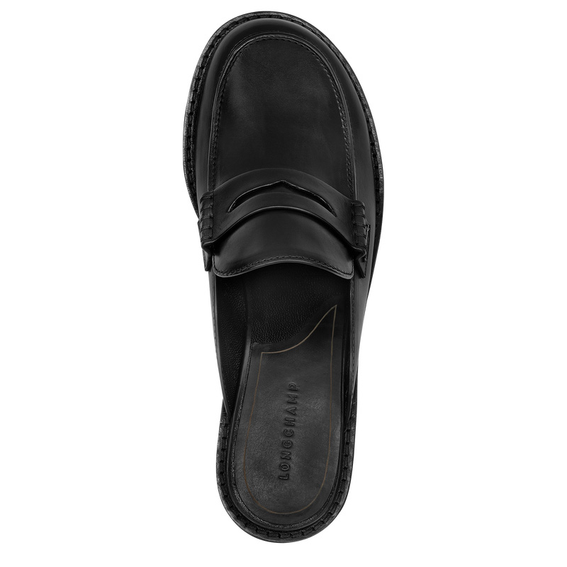 Mocassins Longchamp Epure Timeless Mules Feminino Pretas | LC-LXKN7348