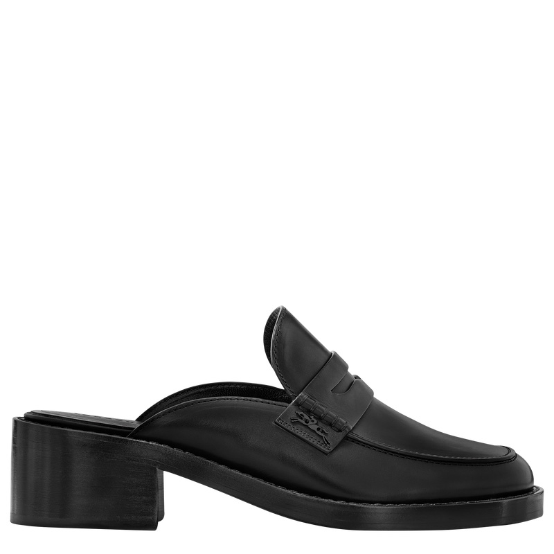 Mocassins Longchamp Epure Timeless Mules Feminino Pretas | LC-LXKN7348