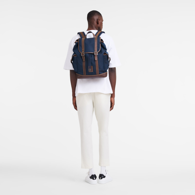Mochilas Longchamp Boxford Backpack Masculino Azuis | LC-DIWT9499