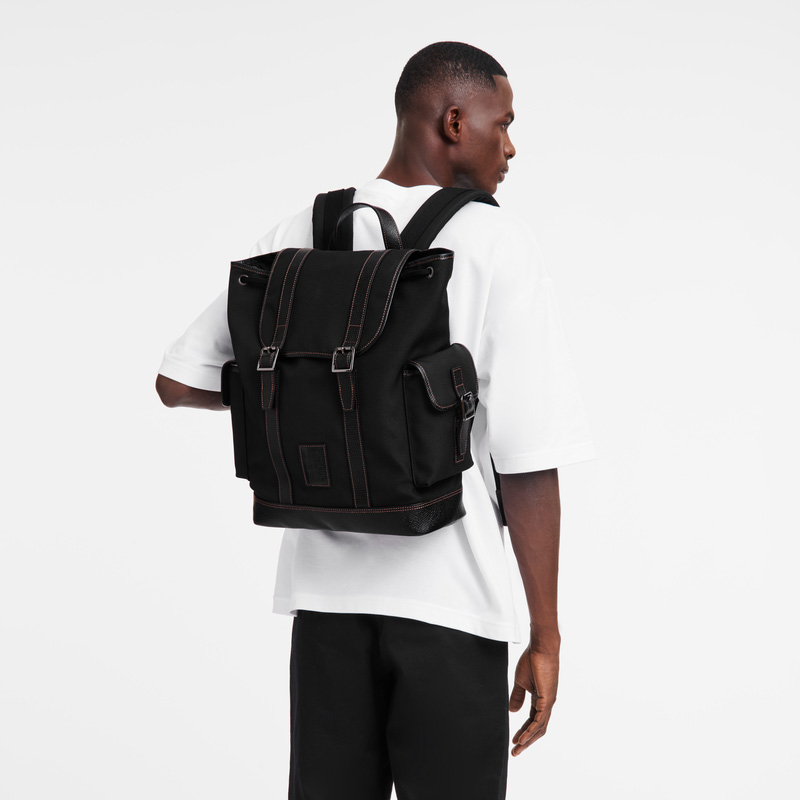 Mochilas Longchamp Boxford Backpack Masculino Pretas | LC-ZTLX8461
