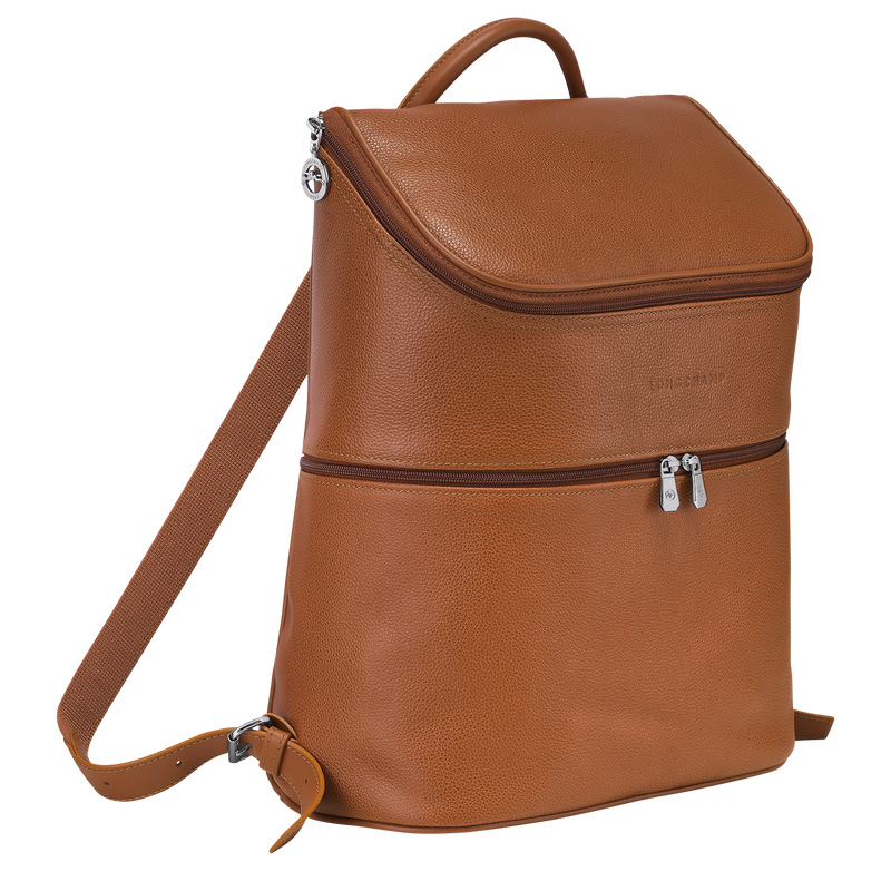Mochilas Longchamp Le Foulonné Backpack Feminino Caramel | LC-SZMX5021
