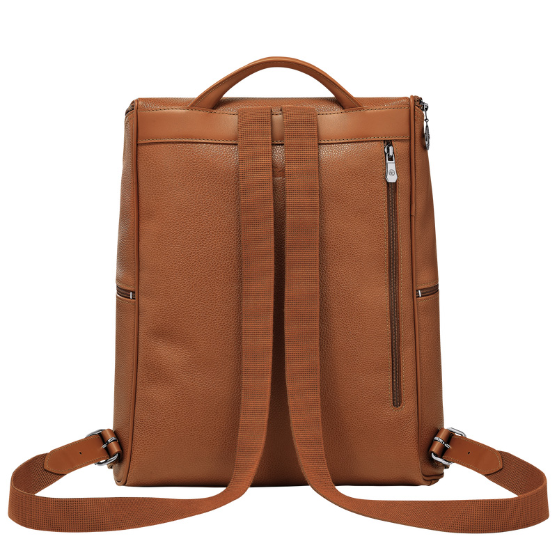 Mochilas Longchamp Le Foulonné Backpack Feminino Caramel | LC-SZMX5021