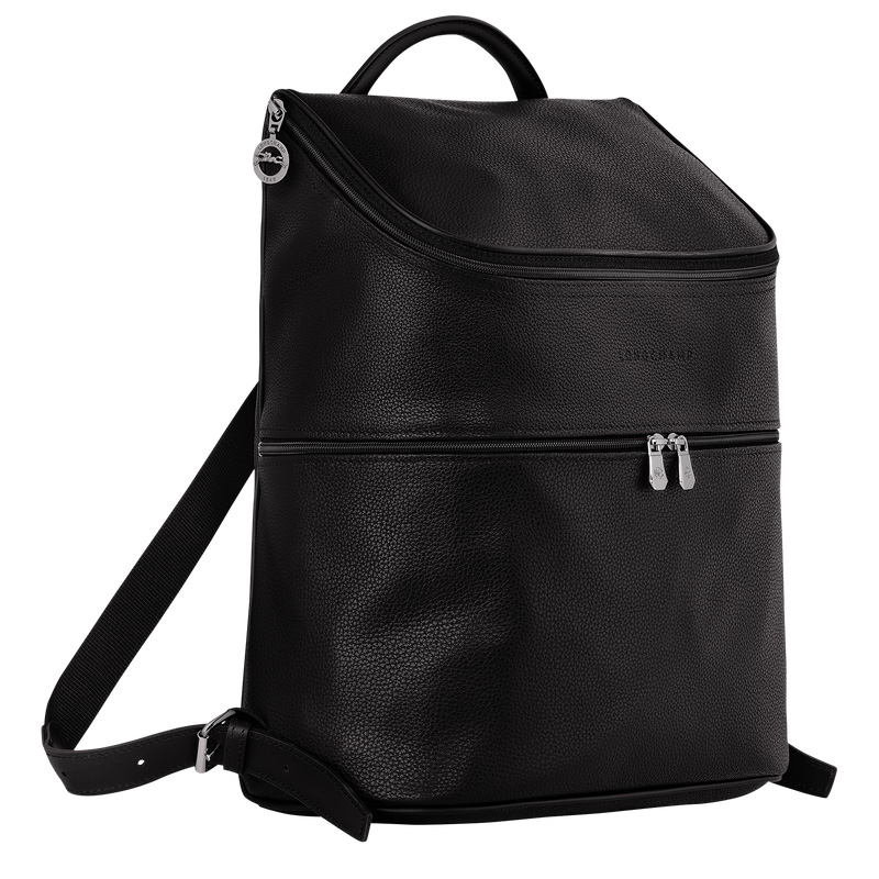 Mochilas Longchamp Le Foulonné Backpack Feminino Pretas | LC-SKZQ2669