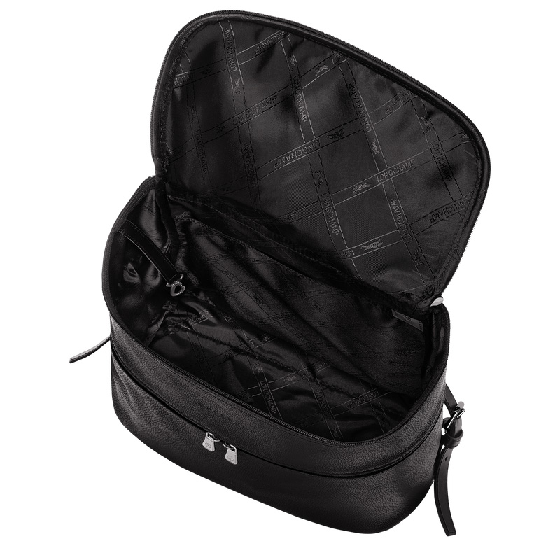 Mochilas Longchamp Le Foulonné Backpack Feminino Pretas | LC-SKZQ2669