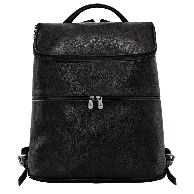 Mochilas Longchamp Le Foulonné Backpack Feminino Pretas | LC-SKZQ2669