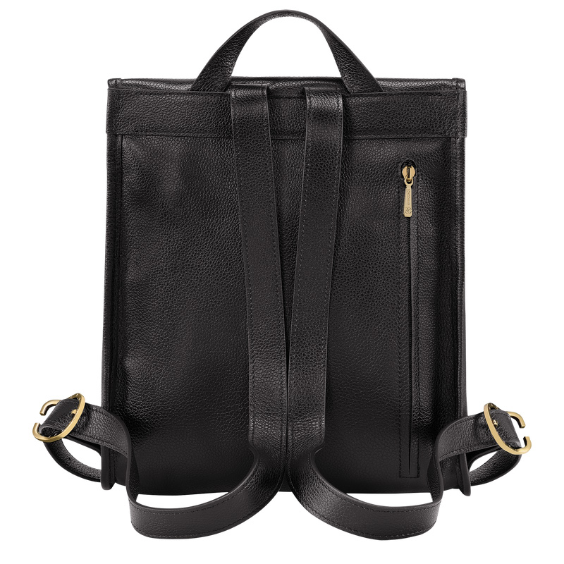 Mochilas Longchamp Le Foulonné Backpack Feminino Pretas | LC-RNZZ2104