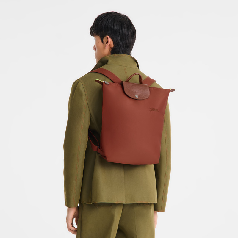 Mochilas Longchamp Le Pliage Green M Backpack Masculino Chestnut | LC-TYJN1020