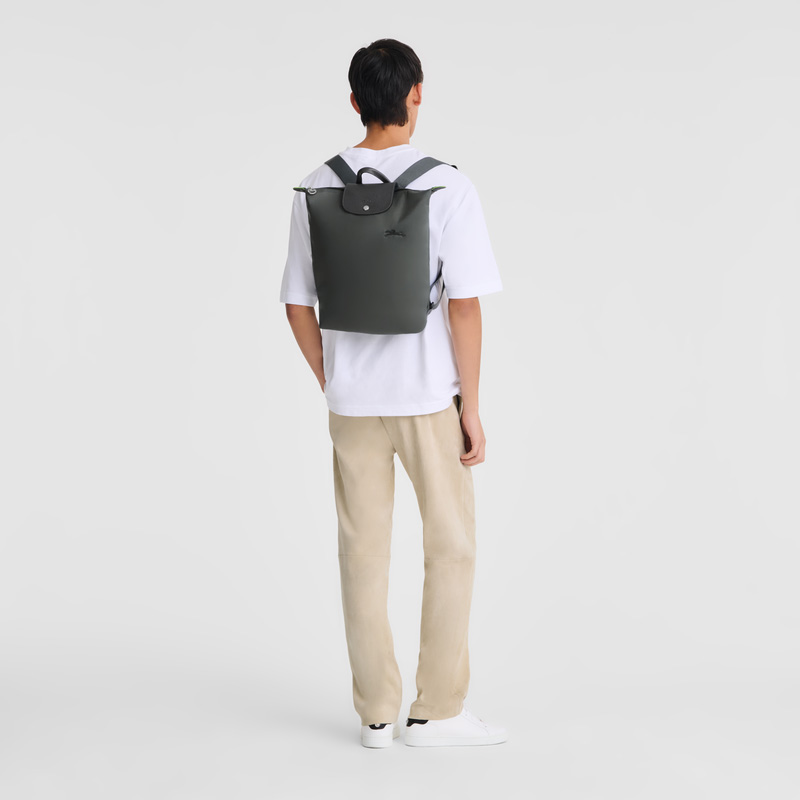 Mochilas Longchamp Le Pliage Green M Backpack Masculino Graphite | LC-ILMN2934