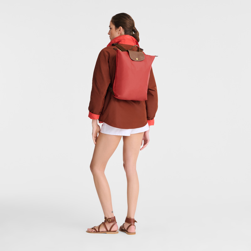 Mochilas Longchamp Le Pliage Original M Backpack Masculino Tomato | LC-HWZK5154