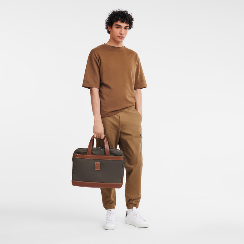 Pasta Longchamp Boxford L Briefcase Masculino Marrom | LC-DKQW8028